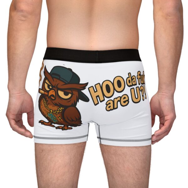 Funny Owl Men's Boxers - "HOO da fuk are U?!" Unique Graphic Boxers for Comfort and Laughs - Image 5