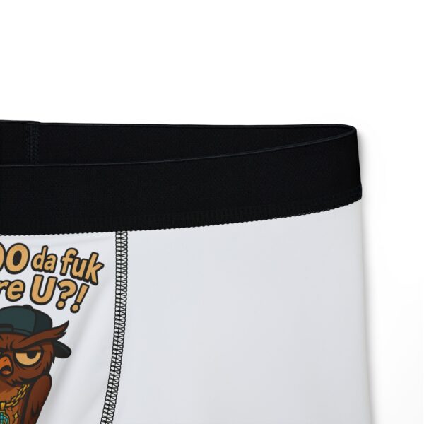 Funny Owl Men's Boxers - "HOO da fuk are U?!" Unique Graphic Boxers for Comfort and Laughs - Image 3