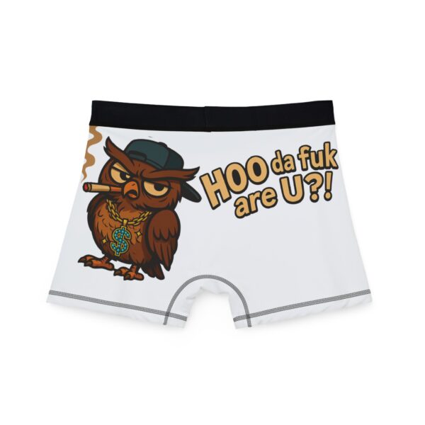 Funny Owl Men's Boxers - "HOO da fuk are U?!" Unique Graphic Boxers for Comfort and Laughs - Image 2