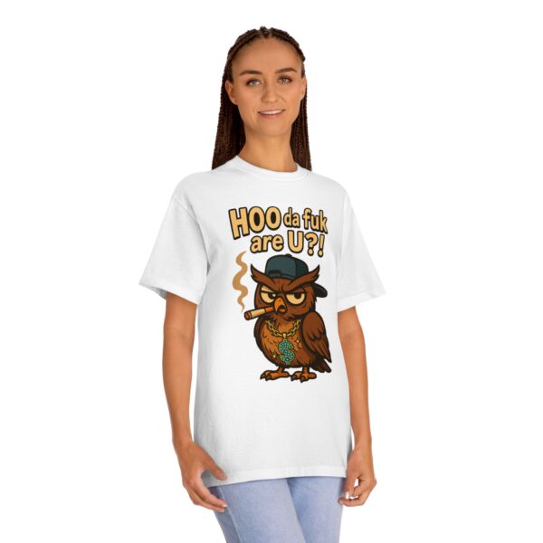 Funny Owl Graphic Tee - "HOO da fuk are U?!" - Image 3