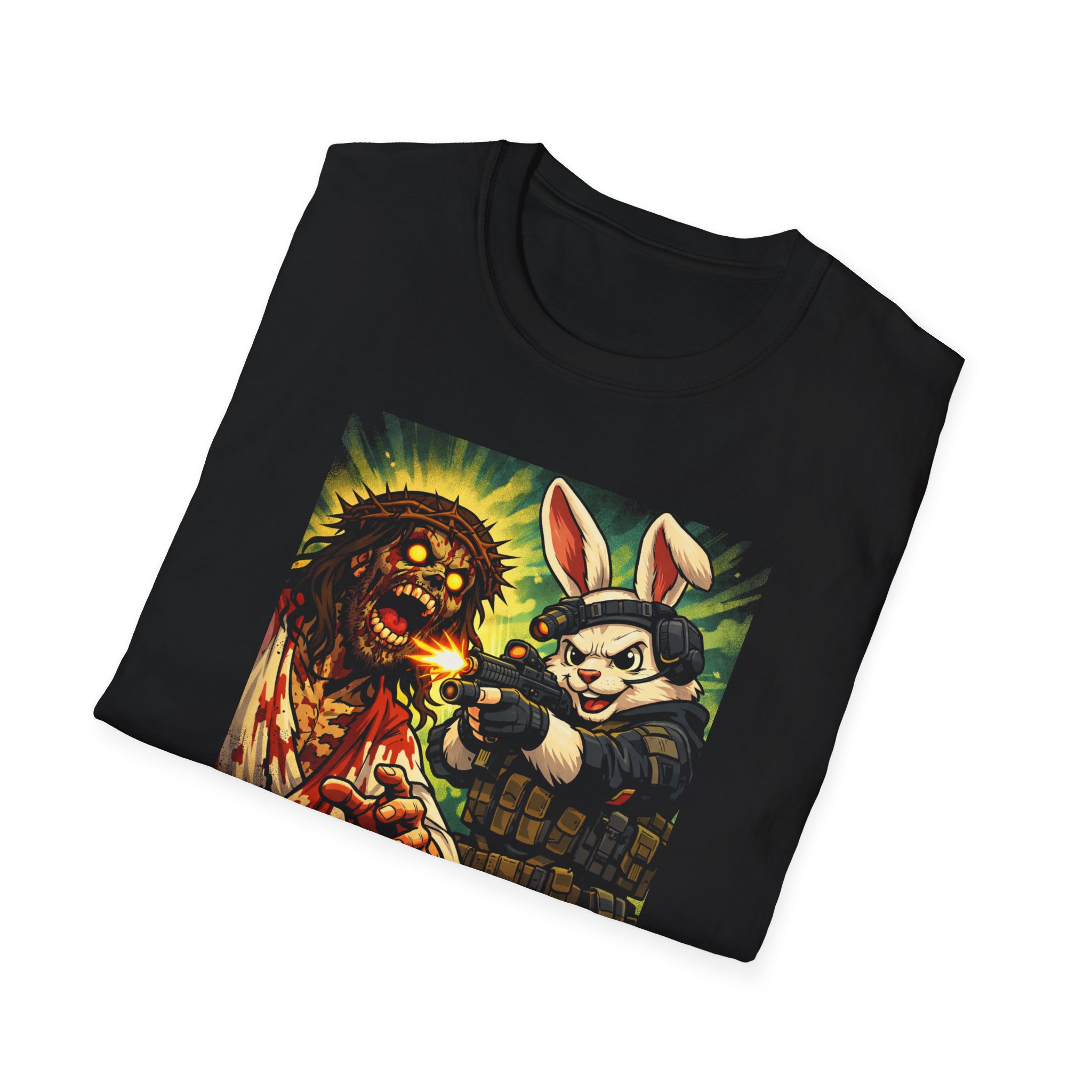 T-Shirt — "Happy Zombie Jesus Day" Horror Easter Graphic Tee - Image 4