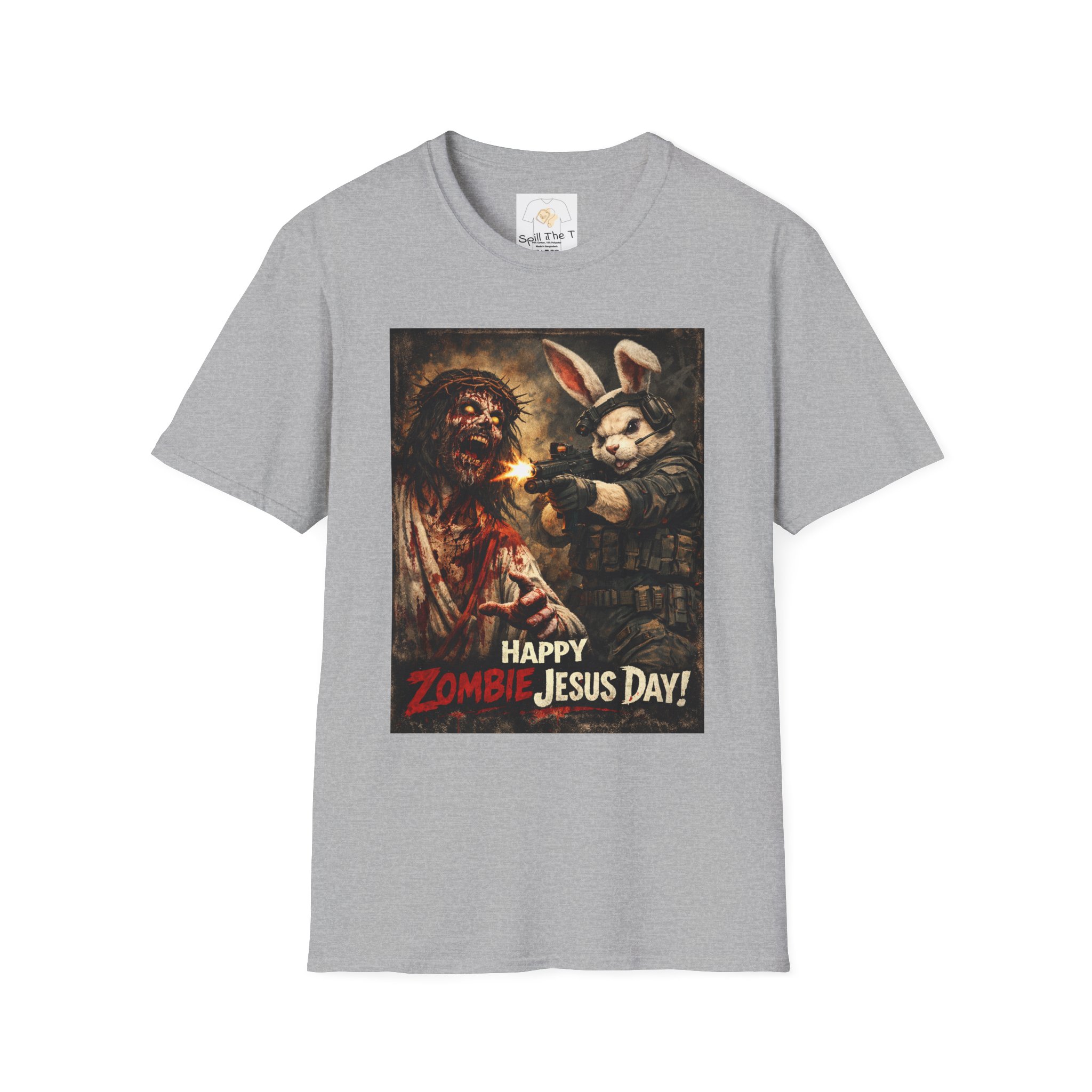 Zombie Jesus Day T-Shirt — Dark Humor Easter Bunny Graphic Tee - Image 9