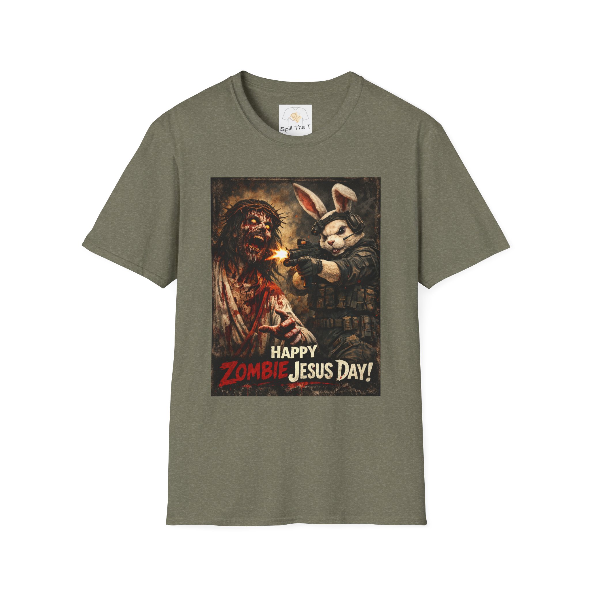 Zombie Jesus Day T-Shirt — Dark Humor Easter Bunny Graphic Tee - Image 13